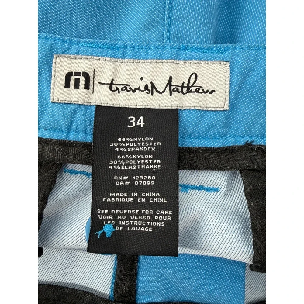TravisMathew Beck Mens Blue Tech Golf Shorts Size 34 Stretch Performance 73706-0